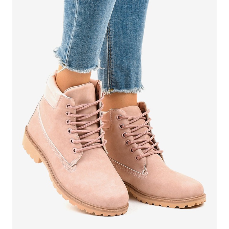 Růžové turistické boty bez izolace W-3033 růžový 2