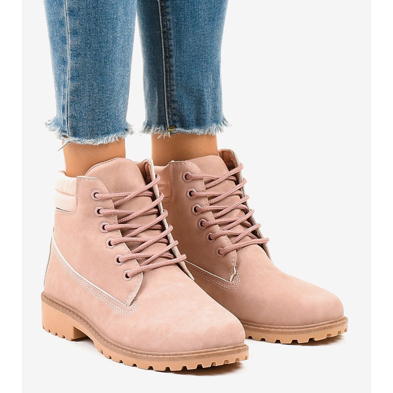 Růžové turistické boty bez izolace W-3033 růžový 1