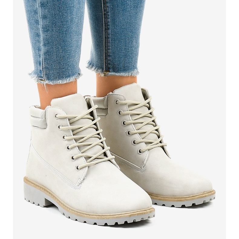 Šedé turistické boty bez izolace W-3033 šedá 1