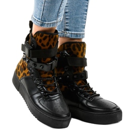 Černé ploché tenisky Y-205 černá vícebarevný 1