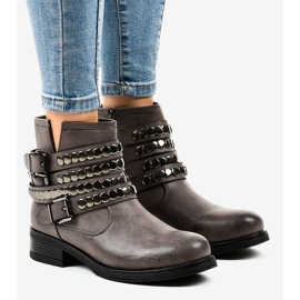 Dámské šedé ploché zateplené boty F1608 šedá 1 Dámské šedé ploché zateplené boty F1608 šedá 1