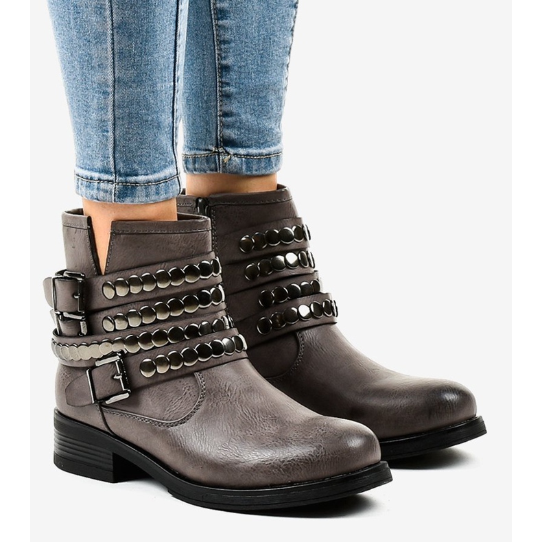 Dámské šedé ploché zateplené boty F1608 šedá 1 Dámské šedé ploché zateplené boty F1608 šedá 1