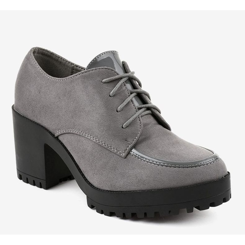 Šedé kozačky na sloupku masivní HQ651 šedá 1