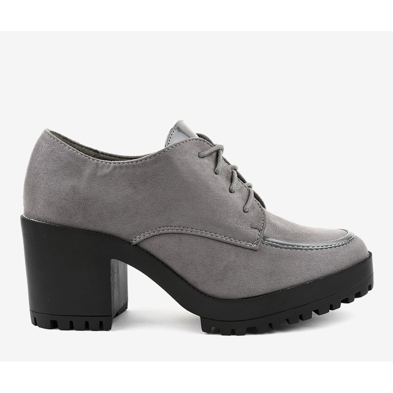 Šedé kozačky na sloupku masivní HQ651 šedá 2