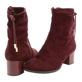 M.Daszyński Semišové kozačky na vysokém podpatku Daszyński SA58 červené vícebarevný 4