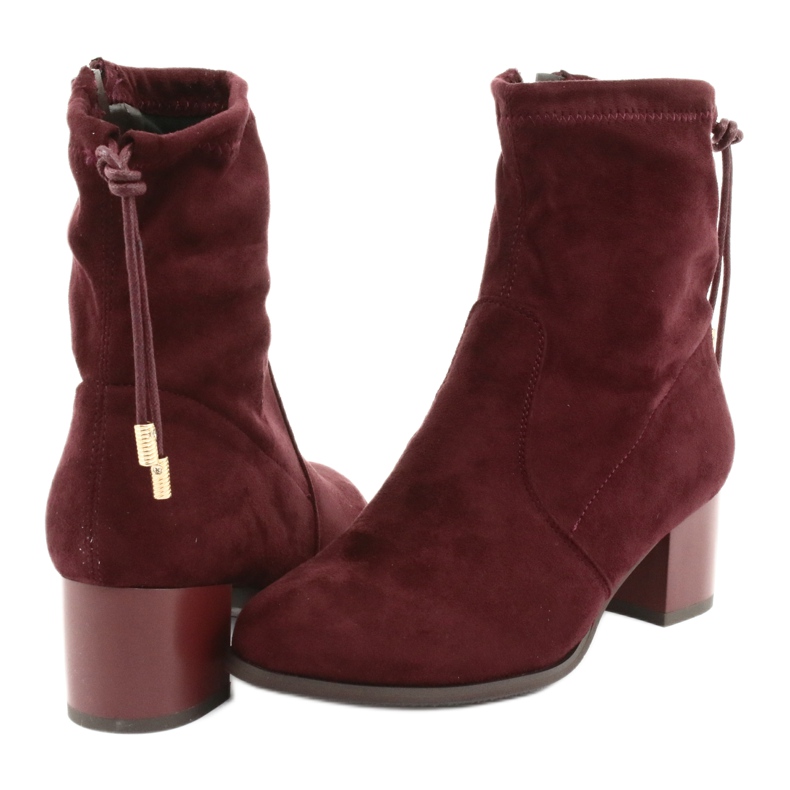 M.Daszyński Semišové kozačky na vysokém podpatku Daszyński SA58 červené vícebarevný 4