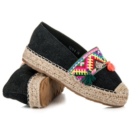 Vices Espadrilky s etnickým tiskem černá 1