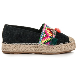 Vices Espadrilky s etnickým tiskem černá 2