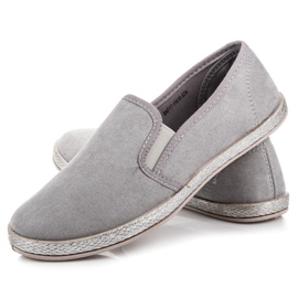 Mckeylor Semišové espadrilky navlékají šedá 3