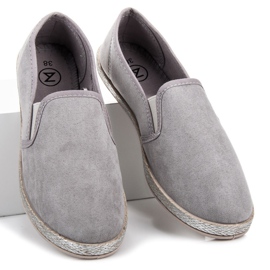 Mckeylor Semišové espadrilky navlékají šedá 2