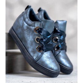 New Tlck Boty svázané stuhou modrý 1 New Tlck Boty svázané stuhou modrý 1