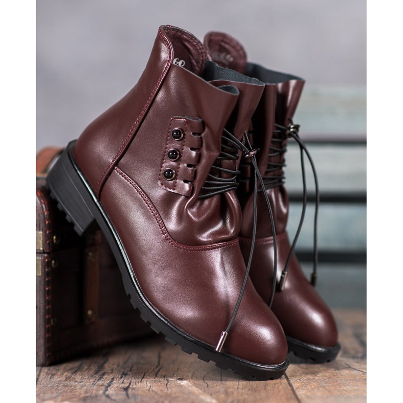 Groto Gogo Boty s žebrovaným červené 1