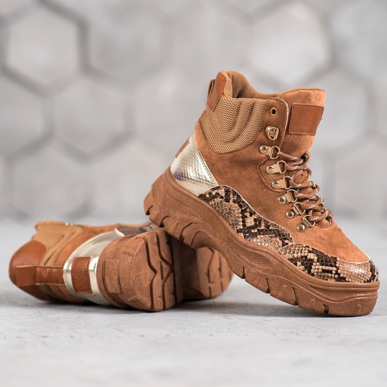 Šněrovací boty VICES hnědý 2