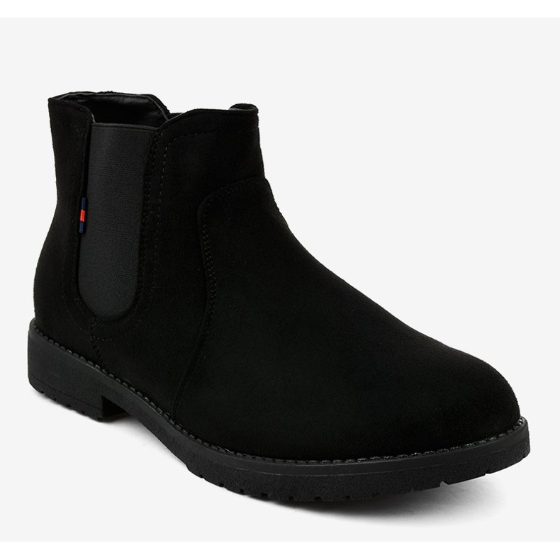 Černé ploché dámské kozačky s elastickým Y206 černý 1