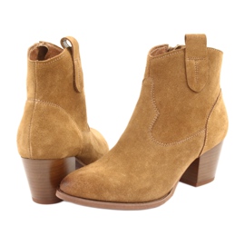 Kovbojské boty Anabelle 1466 light Camel semiš hnědý vícebarevný žluť 3