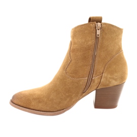 Kovbojské boty Anabelle 1466 light Camel semiš hnědý vícebarevný žluť 2