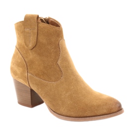 Kovbojské boty Anabelle 1466 light Camel semiš hnědý vícebarevný žluť 1
