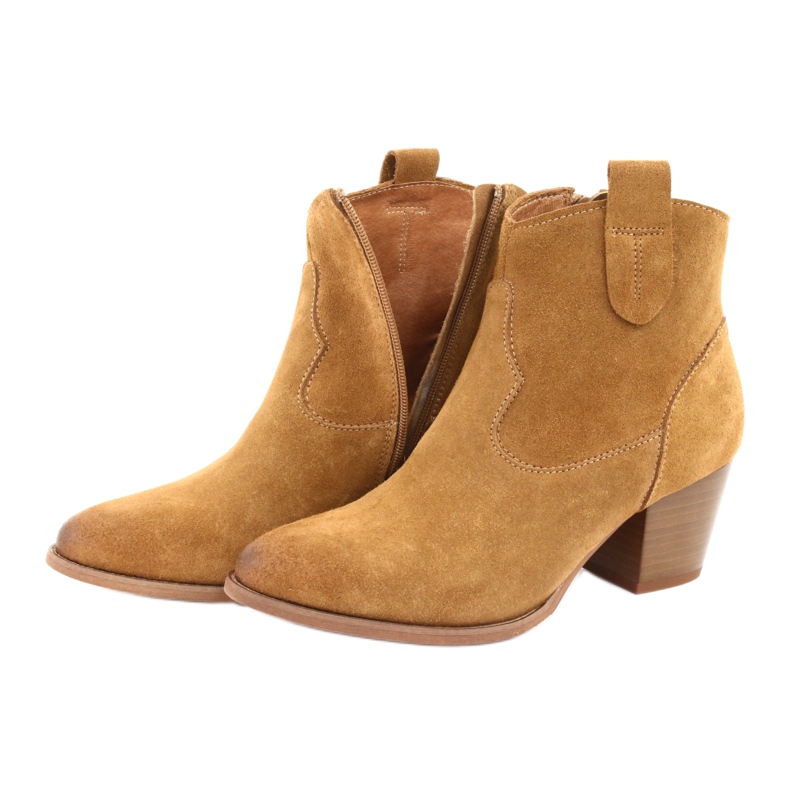 Kovbojské boty Anabelle 1466 light Camel semiš hnědý vícebarevný žluť 4