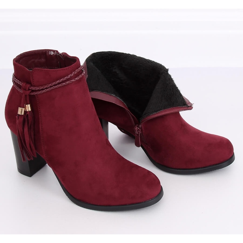 Burgundské boty na vysokém podpatku VQ-31 Winered červený 2