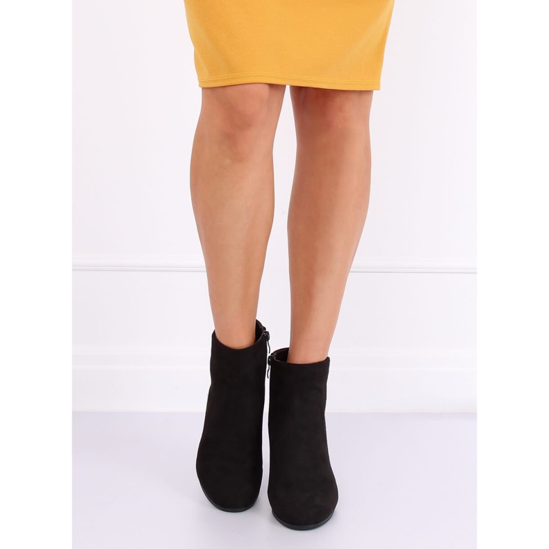 Černé kozačky na vysokém podpatku G-7656 Black černá 1