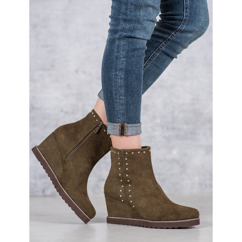 Kylie Zelené boty na klínu zelený 2