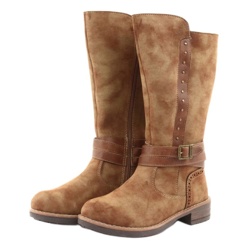 American Club GC31 dlouhé boty s kamínky hnědý 3