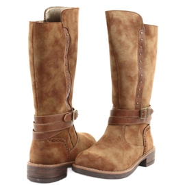 American Club GC31 dlouhé boty s kamínky hnědý 4