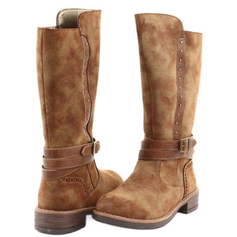 American Club GC31 dlouhé boty s kamínky hnědý 4