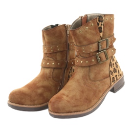 Hnědé panterové boty American Club hnědý 3