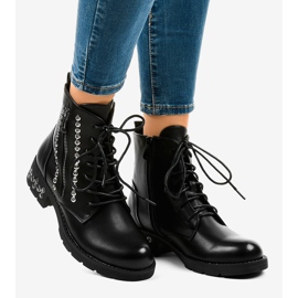 Černé dámské vysoké kozačky se zipem KL-602 černá 2