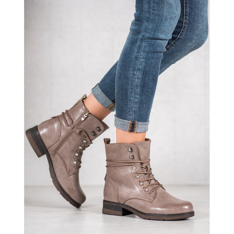 SHELOVET Boty z ekokůže hnědý 1