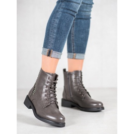 SHELOVET Boty s kamínky šedá 1