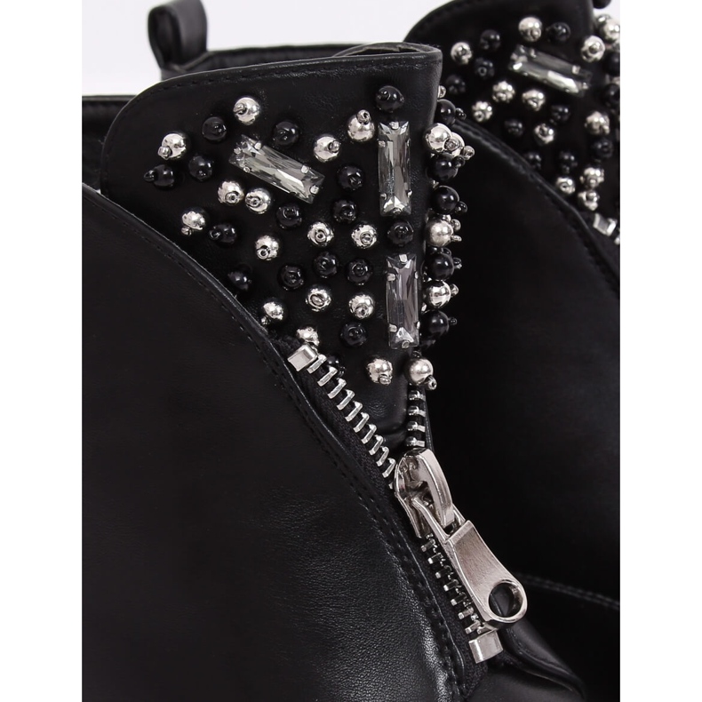 Černé dámské boty na chrániči černé BK-37 Black černá 2