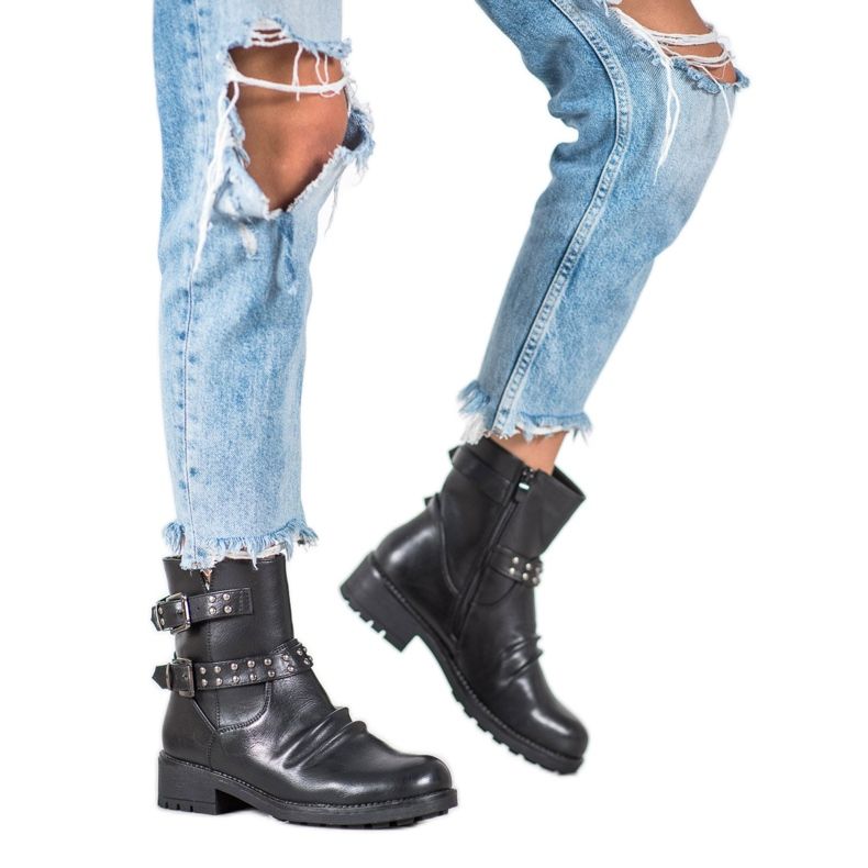 J. Star Módní rockové boty černý 2