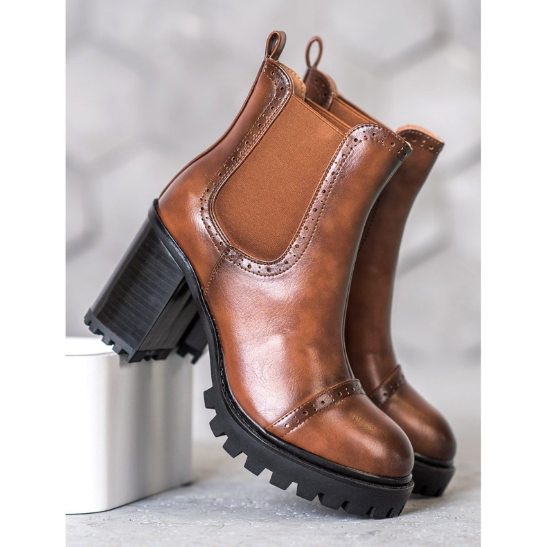 Seastar Nazouvací boty na platformě hnědý 1