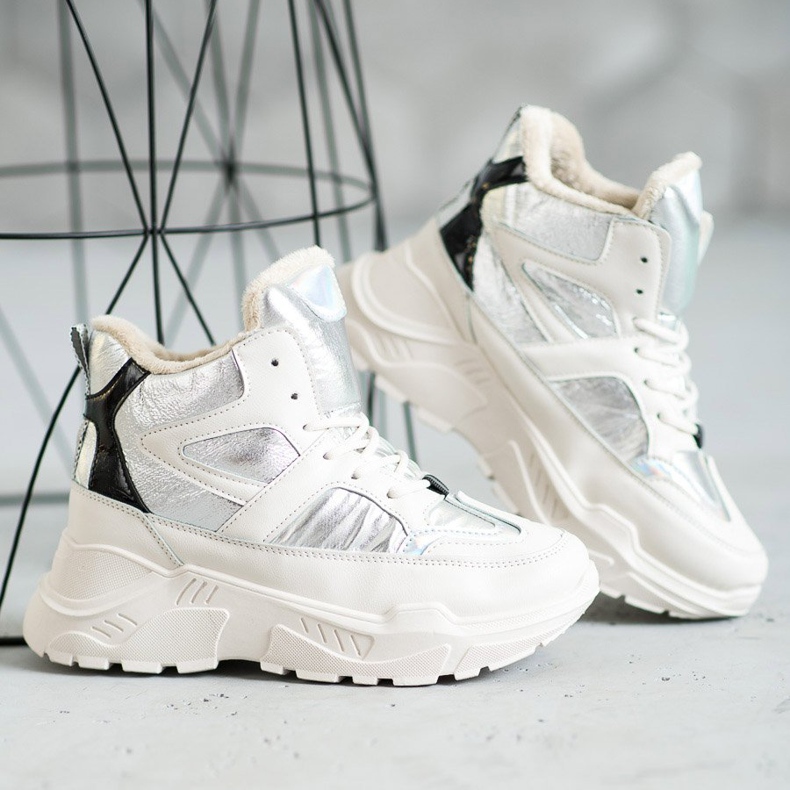 Sportovní módní boty bílý šedá 1