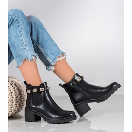 Seastar Boty s krystaly černý žluť 1