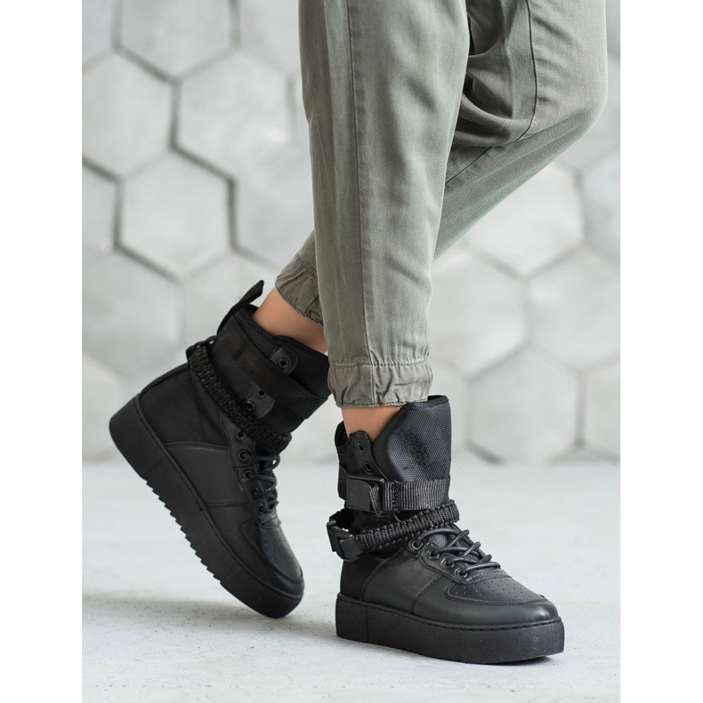 Diamantique Vysoké boty se sponami černý 1