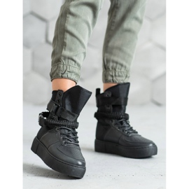 Diamantique Vysoké boty se sponami černý 2