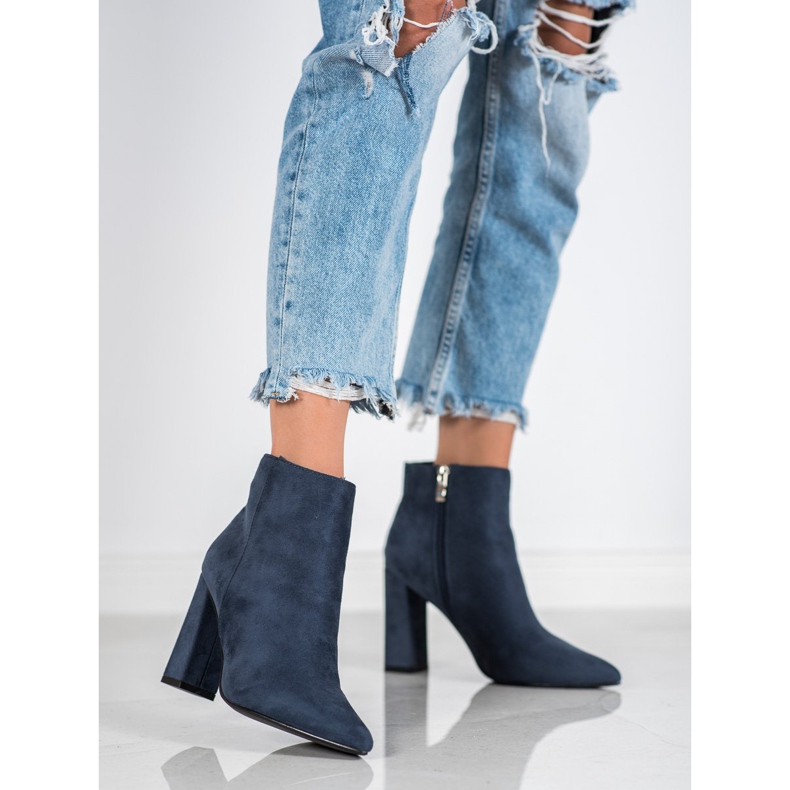 SHELOVET Boty se špicem modrý 1