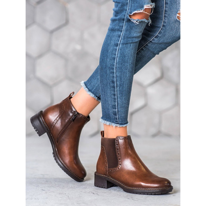 Filippo Hnědé boty s eko kůží hnědý 1