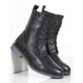 Super Me Vysoké boty s eko kůží černý 1