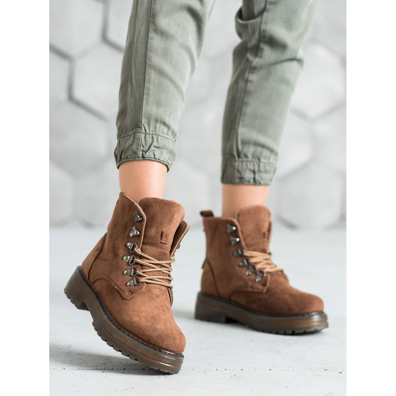 SHELOVET Krajkové upínáky hnědý 2