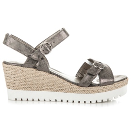 Kylie Espadrilky stříbrné sandály šedá 2