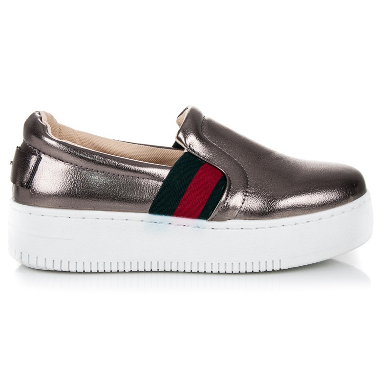 Kylie Slipony na platformě šedá 2