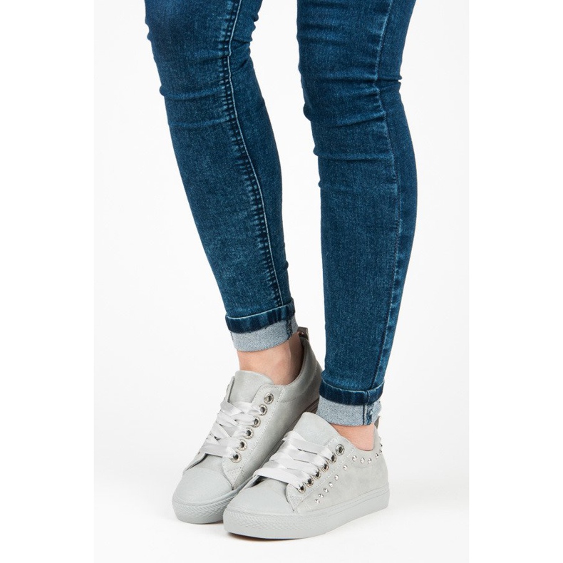 Šedé Tenisky Se Stuhou šedá 1 Šedé Tenisky Se Stuhou šedá 1