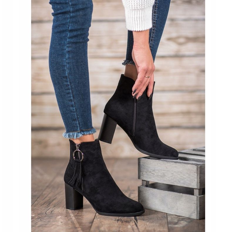 Filippo Stylové semišové kozačky černá 1