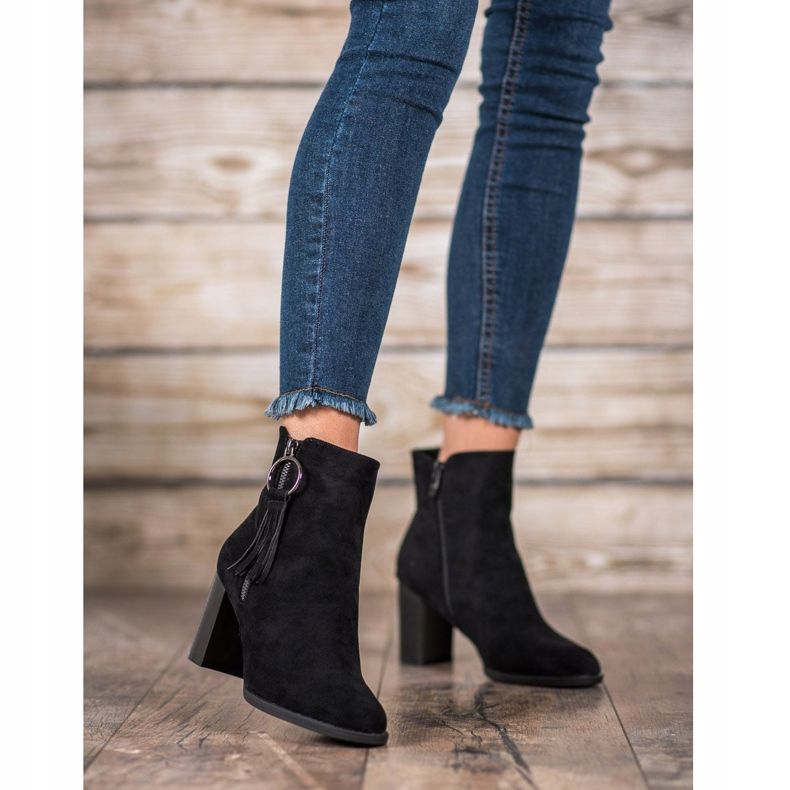 Filippo Stylové semišové kozačky černá 2