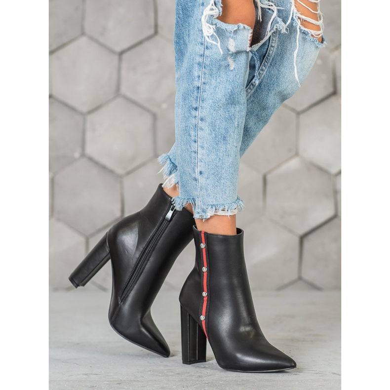 Seastar Vysoké kozačky s ozdobným páskem černá 1