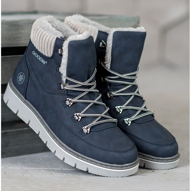 Goodin Trapery na platformě modrý 1